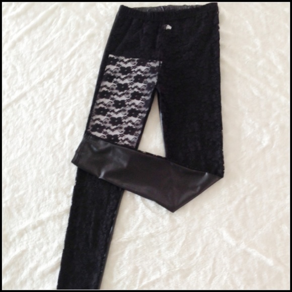 ❤️NEW Sexy Lace Vegan Leather Leggings Pants 1 - Picture 3 of 3